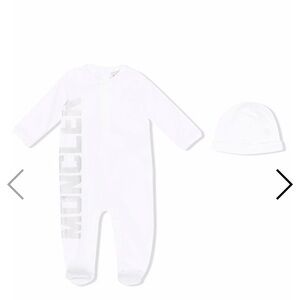 Moncler White Baby Footie Set brand new with tags 9/12 months